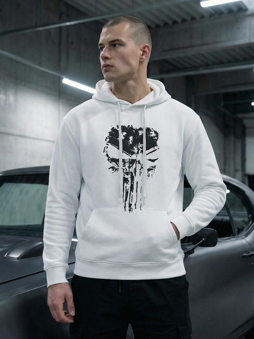 Moška jopa s kapuco bela OZONEE JS/65B3907/1Z