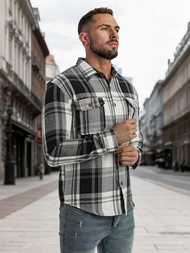 Moška srajca črno-bela OZONEE NB/MC728N/3