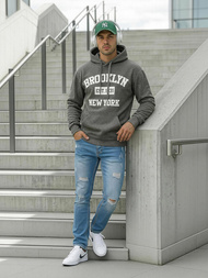 Moška jopa s kapuco grafitna OZONEE JS/8B1767/5Z