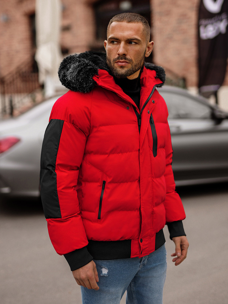 Moška zimska jakna rdeča OZONEE O/M798Z
