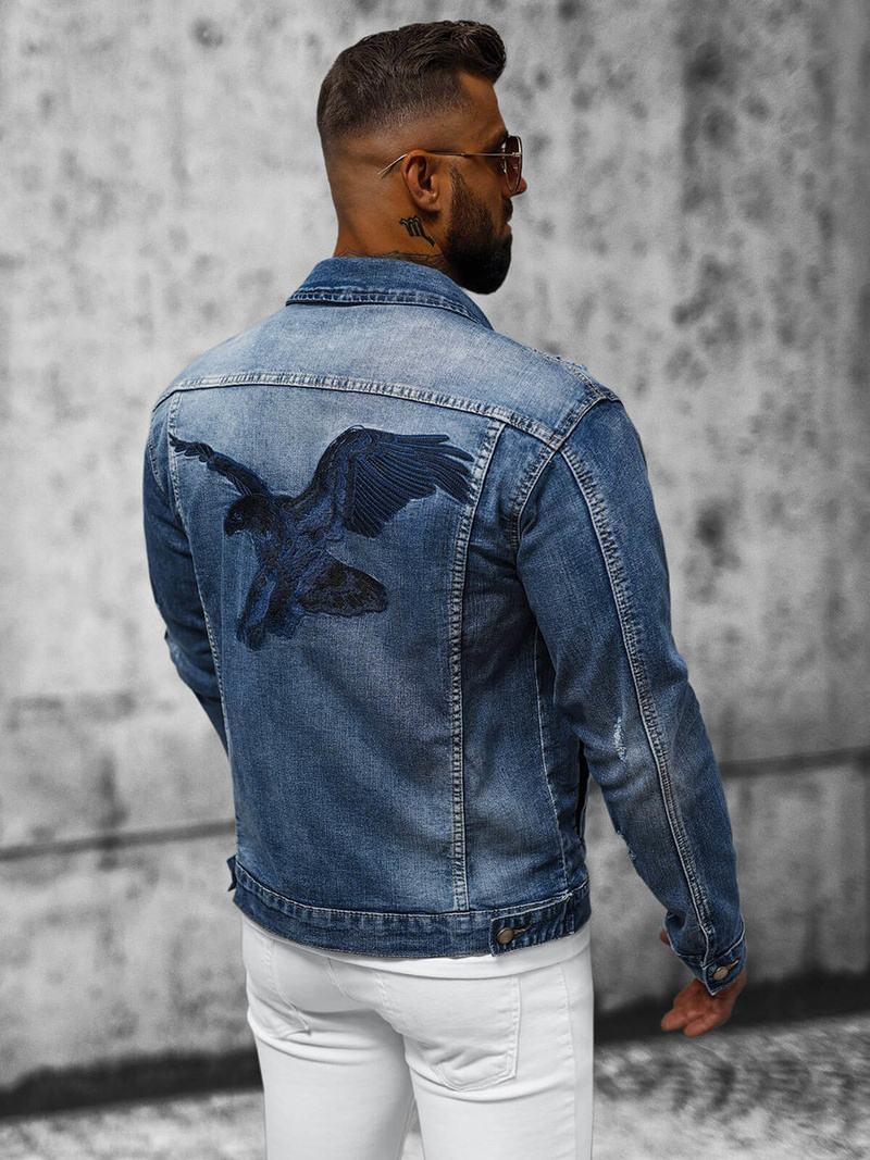 Moška jeans jakna modra OZONEE NB/MJ507BZ