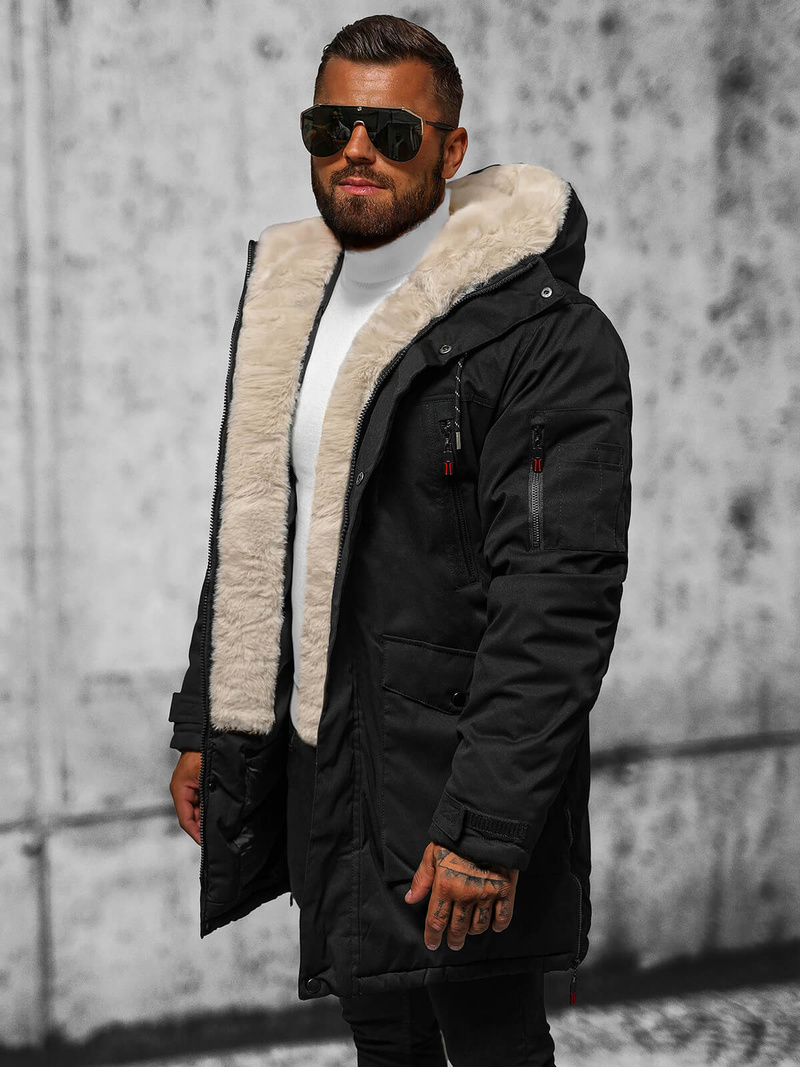 Moška zimska jakna črna OZONEE JS/5M3123/392