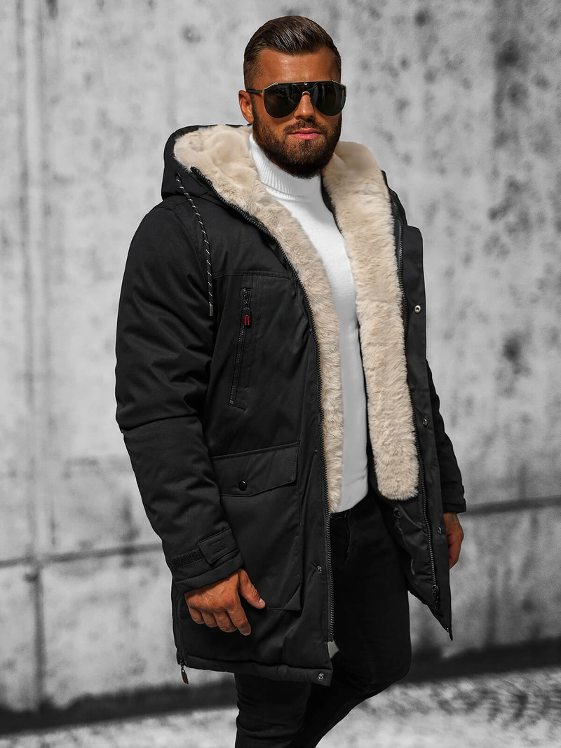 Moška zimska jakna črna OZONEE JS/5M3123/392