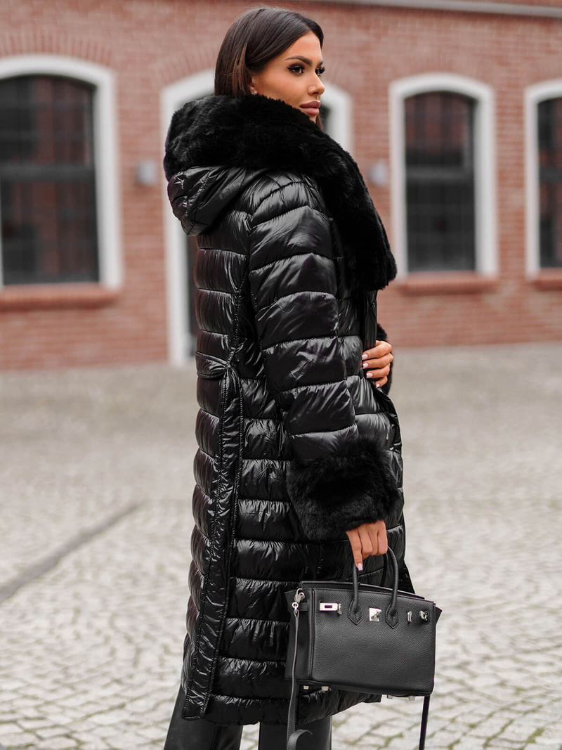 Ženski plašč črni OZONEE JS/5M3160/392Z