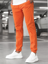 Moške hlače chino jogger oranžne OZONEE JB/JP1145/4