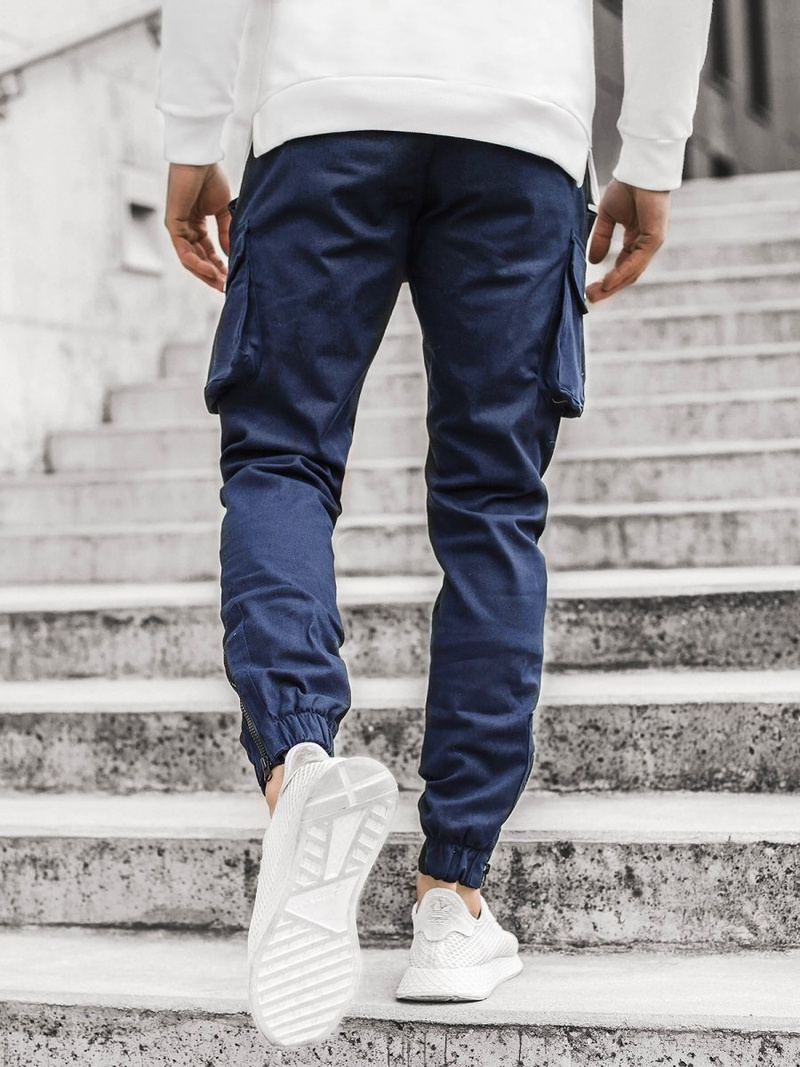 Moške hlače jogger mornarsko modre OZONEE A/705