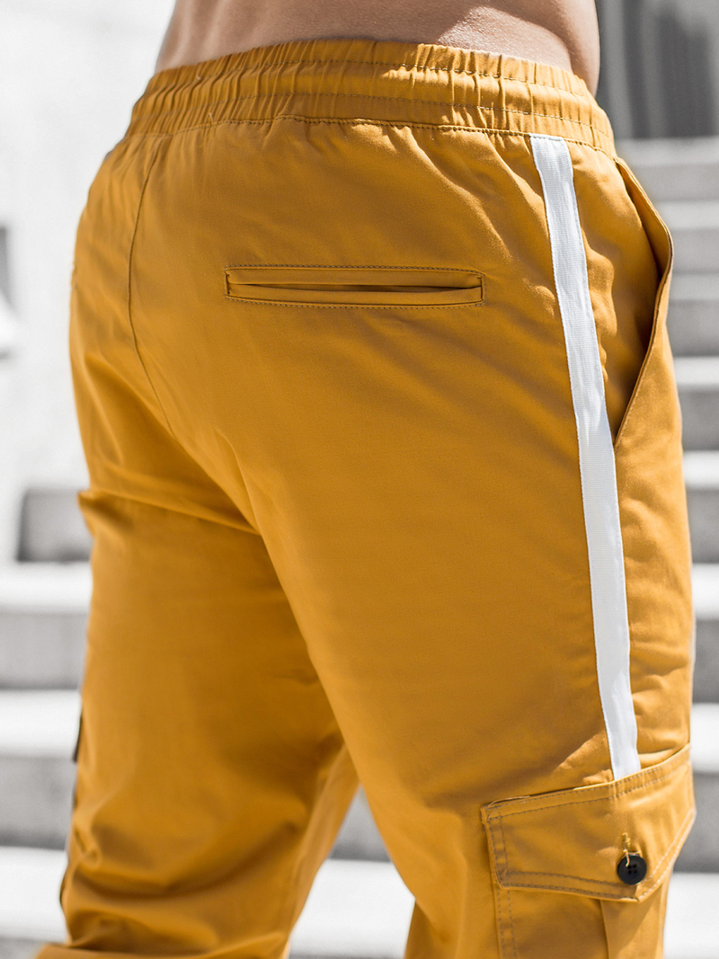 Moške hlače chino jogger camel OZONEE DJ/5580