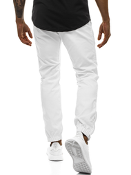 Moške hlače chino jogger bele OZONEE A/0952