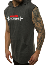 Moška majica brez rokavov grafitna OZONEE MACH/M1211