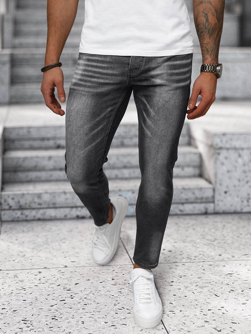 Moške kavbojke grafitne OZONEE NB/MP0199GS