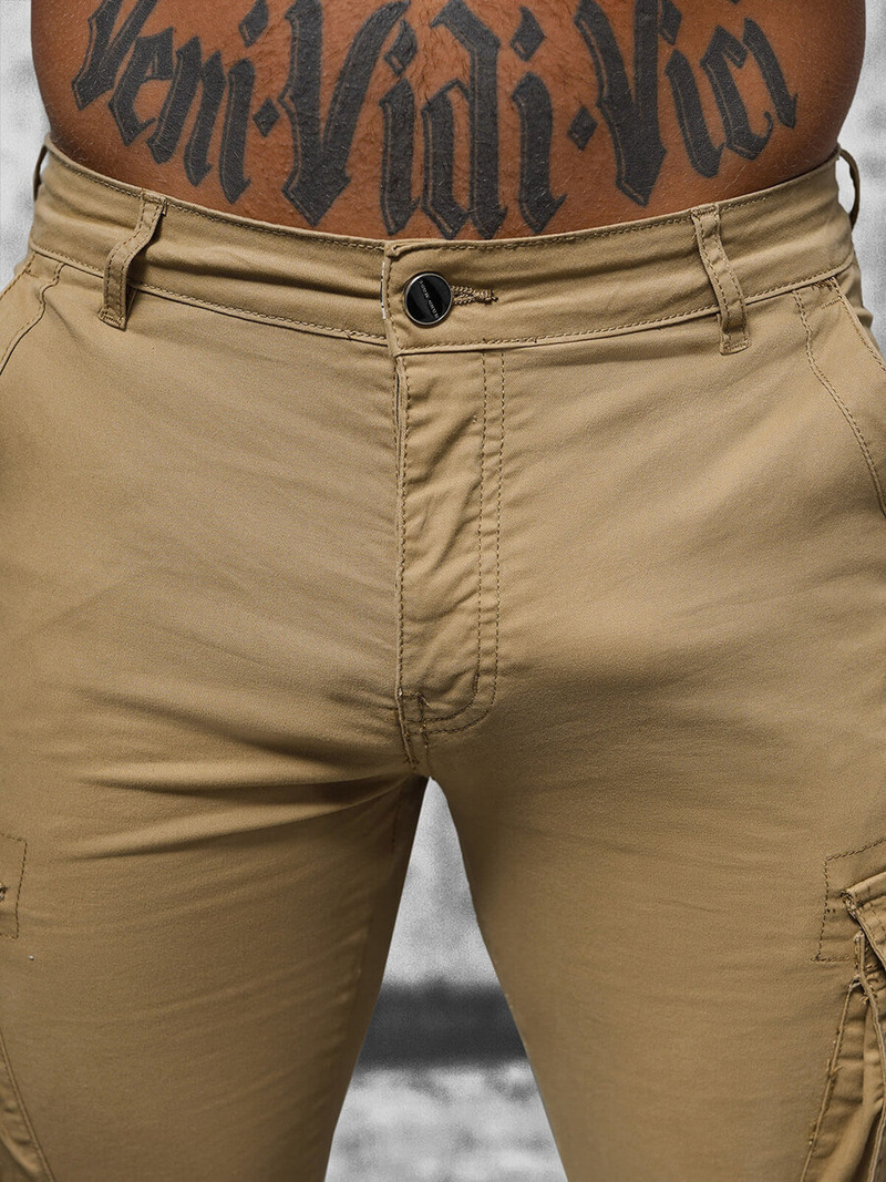 Moške Hlače Chino Jogger Bež OZONEE NB/MP0202K