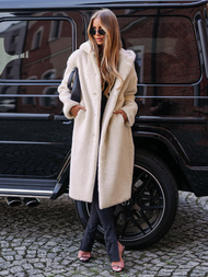 Ženska krznena zimska jakna bež OZONEE JS/11Z8250