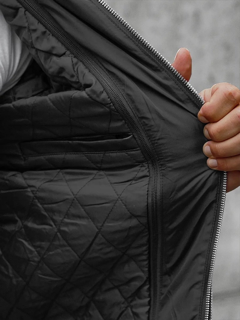 Moška usnjena jakna črna OZONEE JS/11Z8004