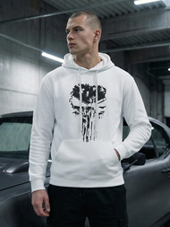 Moška jopa s kapuco bela OZONEE JS/65B3907/1Z