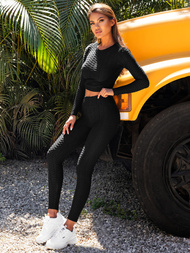 Ženski dvodelni komplet trenirka črni OZONEE O/22060Z