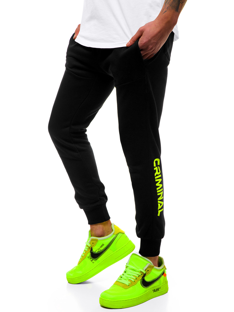 Moške športne hlače črno-rumene OZONEE G/11129