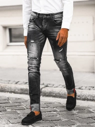 Moške kavbojke črne OZONEE NB/MP0126N