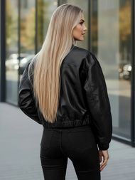 Ženska usnjena jakna črna OZONEE JS/11Z8281