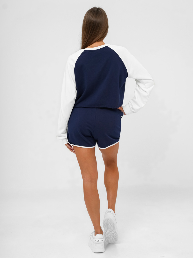 Ženski dvodelni komplet trenirka mornarsko modro-beli OZONEE JS/M58631AB