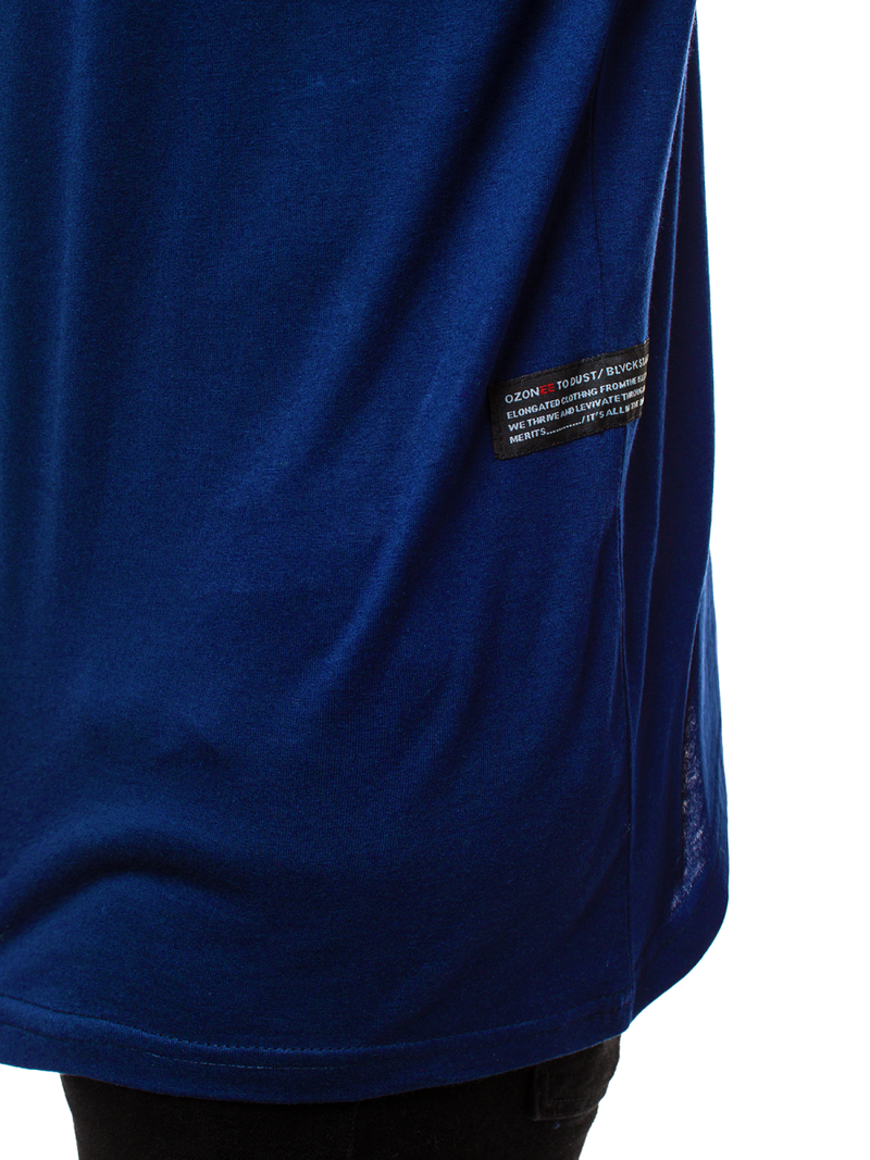 Moška majica z dolgimi rokavi mornarsko modra OZONEE O/1292Z