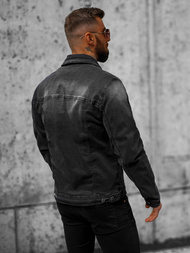 Moška jeans jakna črna OZONEE NB/MJ506NZ