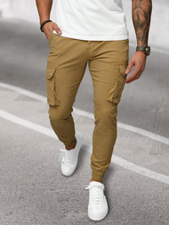 Moške Hlače Chino Jogger Bež OZONEE NB/MP0202KZ
