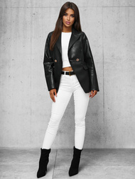 Ženska usnjena jakna črna OZONEE JS/11Z8121Z