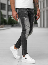 Moške kavbojke Črne OZONEE NB/MP0045NZ