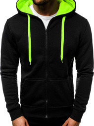 Moška jopa z zadrgo črno-akvamarin OZONEE JS/2013