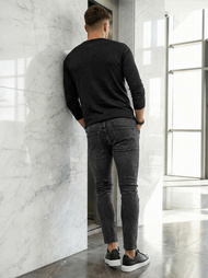 Moške kavbojke Črne OZONEE O/JK2918Z