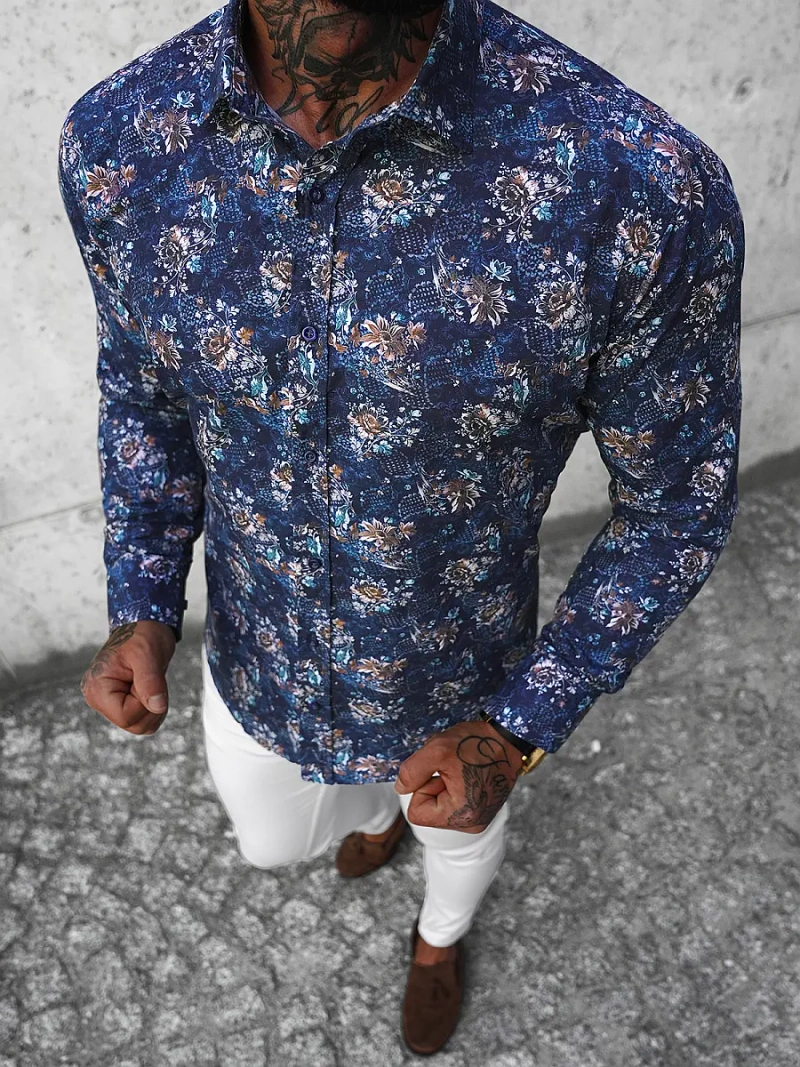 Moška karirasta srajca barvita OZONEE O/2622Z