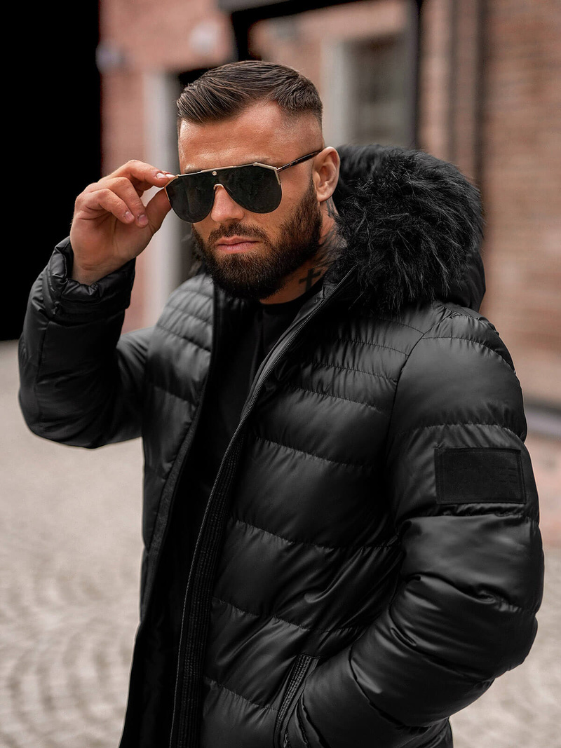 Moška zimska jakna črna OZONEE O/M801Z