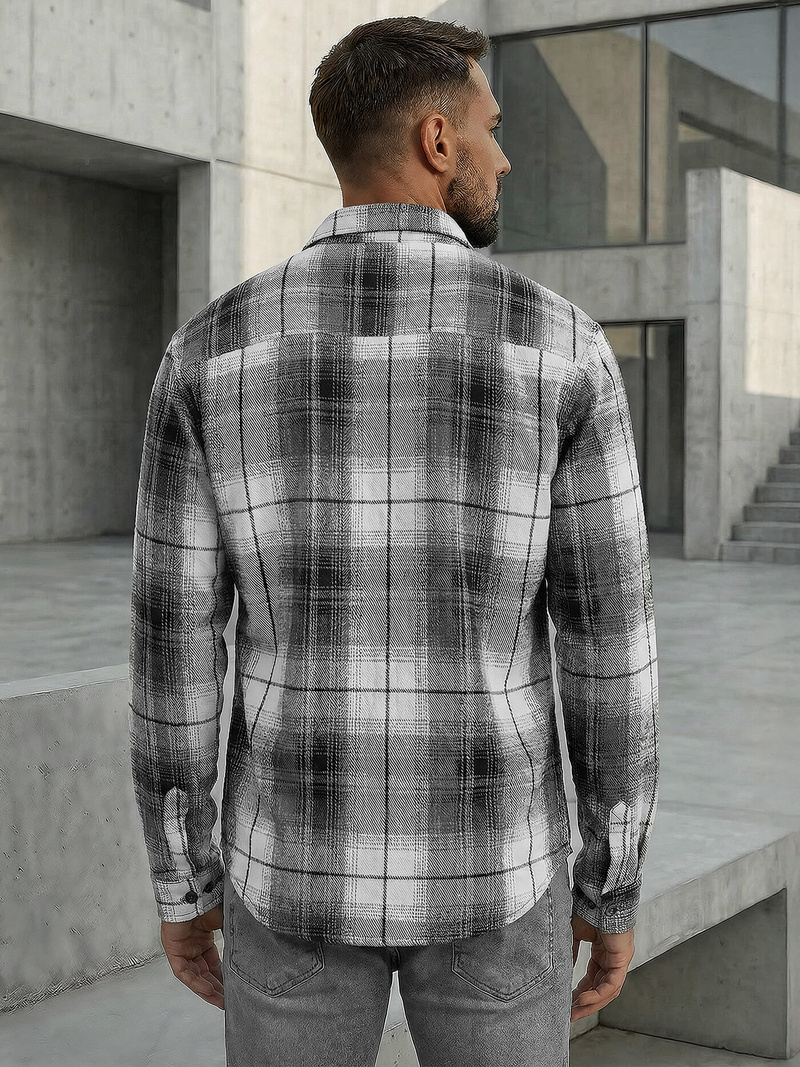 Moška srajca črno-bela OZONEE NB/MC728N/4Z