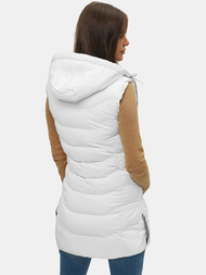 Ženski brezrokavnik s kapuco bela OZONEE N/7042