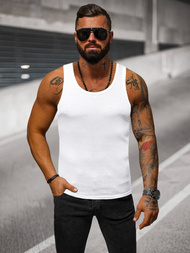 Moška majica brez rokavov bela OZONEE JS/NB002