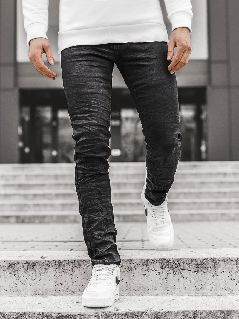 Moške kavbojke jogger črne OZONEE V/1976