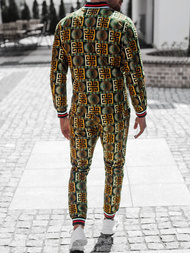 Komplet moški - jakna in hlače chino črno-zlati OZONEE O/5553/21