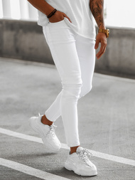 Moške kavbojke bele OZONEE E/5348/01Z