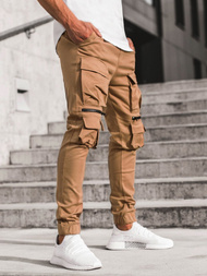 Moške hlače chino jogger camel OZONEE G/2787