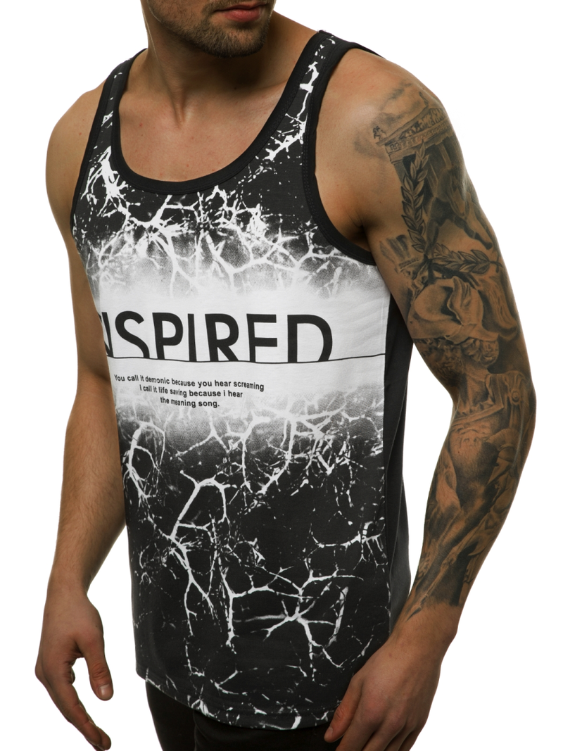 Moška majica brez rokavov bela OZONEE JS/SS11050