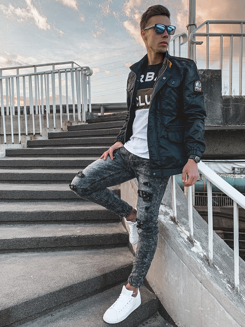 Moška prehodna jakna črna OZONEE O/99237