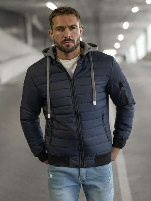 Moška jakna mornarsko modra OZONEE JS/8M985/215Z