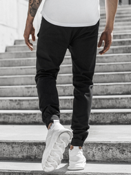 Moške hlače chino jogger črne OZONEE G/11144