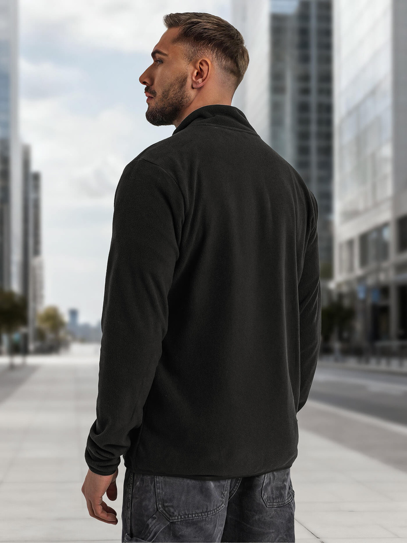 Moška jopa z zadrgo črna OZONEE JS/HH016/3