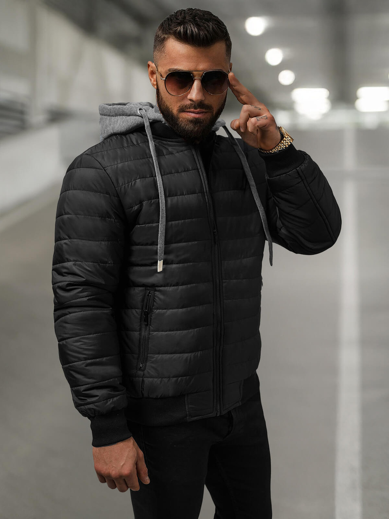 Moška jakna črna OZONEE JS/8M985/392