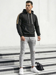 Moška jopa s kapuco črna OZONEE JS/8B1730/3Z