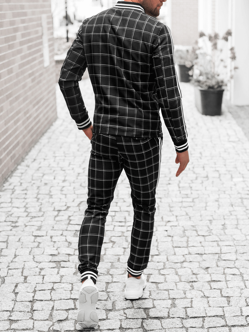 Komplet moški - jakna in hlače chino črni OZONEE DJ/5547