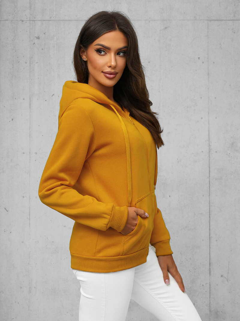 Ženska jopa z zadrgo in kapuco camel OZONEE JS/W03Z