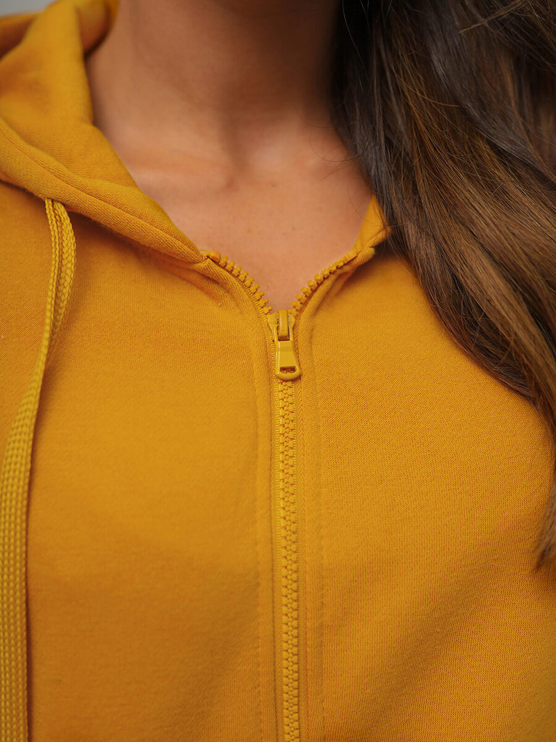 Ženska jopa z zadrgo in kapuco camel OZONEE JS/W03Z