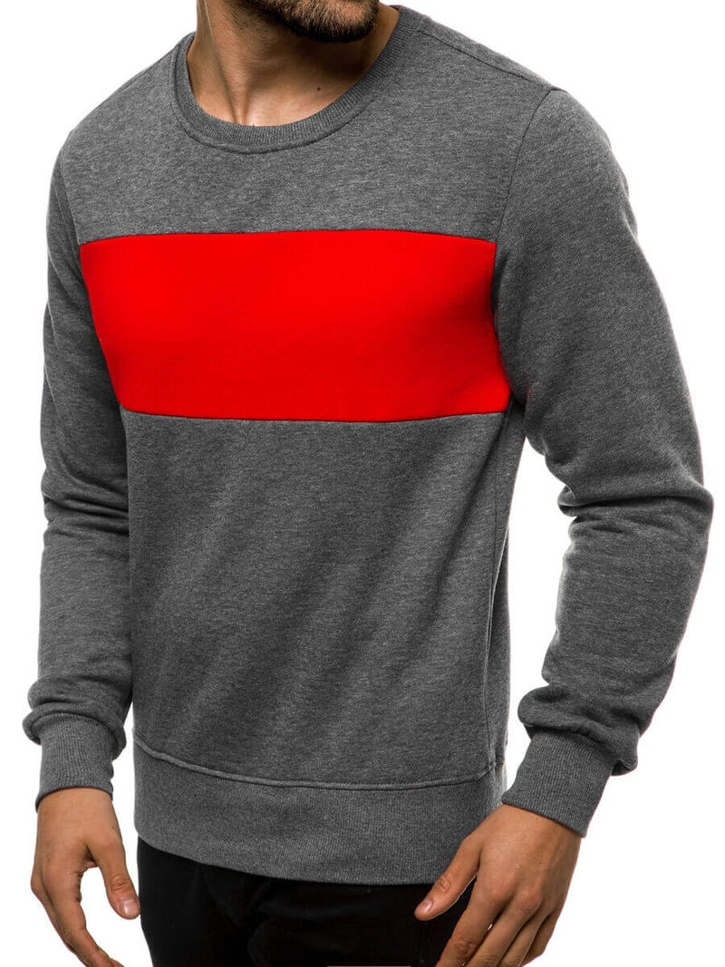 Moška jopa grafitno-rdeča OZONEE JS/2021/18